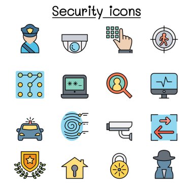 Güvenlik renk çizgisi simgesi seti