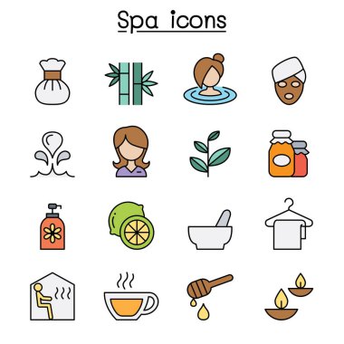 Spa ve Alternatif terapi renk çizgisi simgesi