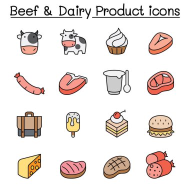 Biftek ve Süt Ürünleri renk çizgisi simgesi