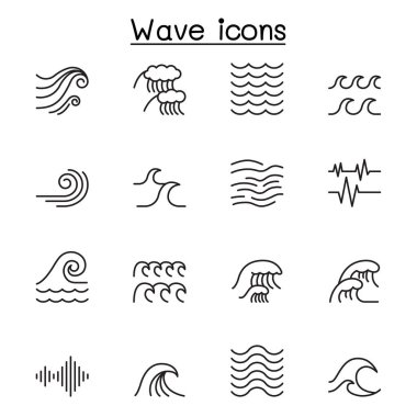 İnce çizgi biçiminde dalga simgesi ayarlandı, düzenlenebilir vuruş