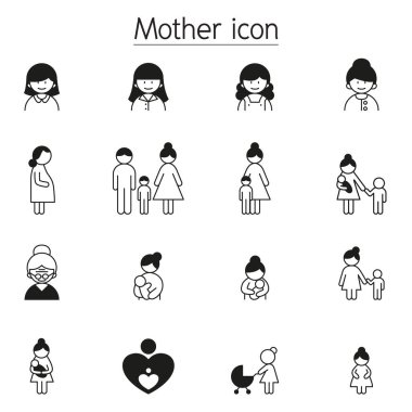 Anne Icon set vektör çizim grafik tasarım