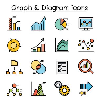 Grafik ve Diyagram simgesi renk çizgisi biçiminde ayarlandı
