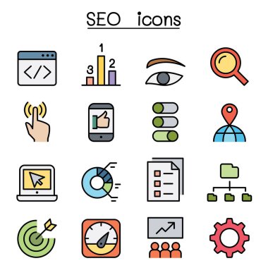 SEO ve Optimizasyon simgesi renk çizgisi biçiminde ayarlandı