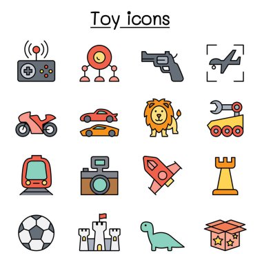 Oyuncak simgesi renk çizgisi biçiminde ayarlandı