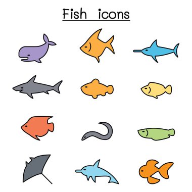 Renk çizgisi biçiminde balık simgesi