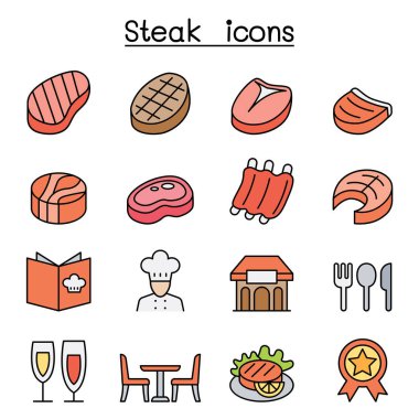 Biftek simgesi renk çizgisi biçiminde ayarlandı