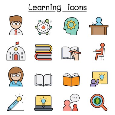 Öğrenme ve Eğitim simgesi renk çizgisi biçiminde ayarlandı