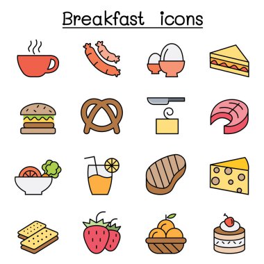 Kahvaltı simgesi renk çizgisi biçiminde ayarlandı