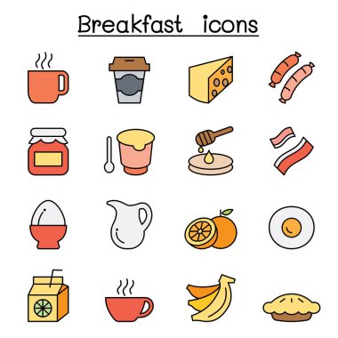 Kahvaltı simgesi renk çizgisi biçiminde ayarlandı