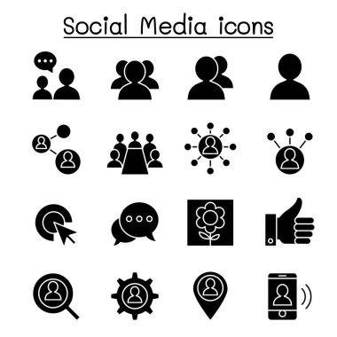 Sosyal Ortam ve Sosyal Ağ simgesi kabartma biçiminde ayarlandı