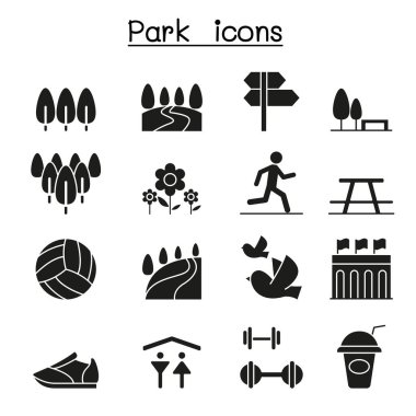 Park, Public Park, national park, garden icon set in glyph style clipart