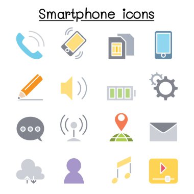 Düz renk biçimli akıllı telefon simgesi