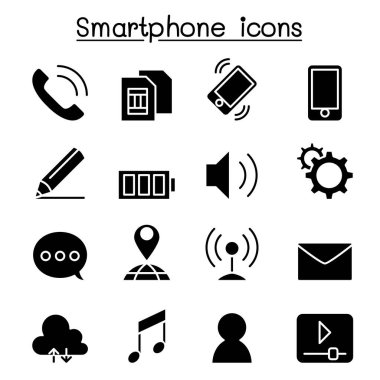 Kabartma biçiminde ayarlanmış akıllı telefon simgesi