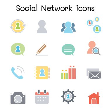 Düz renk biçimli sosyal ağ simgesi