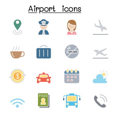 Havalimanı simgesi düz renk şeklinde ayarlandı