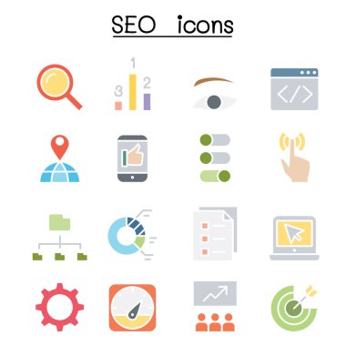 SEO ve Optimizasyon simgesi düz renk biçiminde ayarlandı
