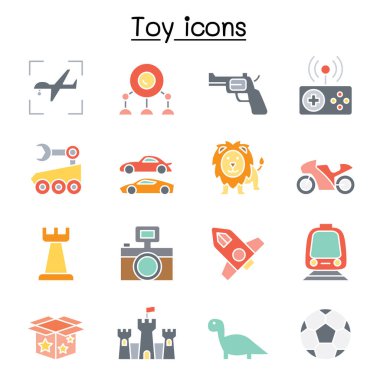 Oyuncak simgesi düz renk biçiminde ayarlandı