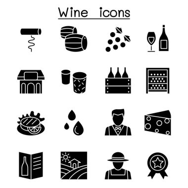 Şarap simgesi kabartma biçiminde ayarlandı