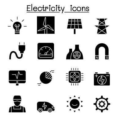Elektrik ve Güç simgesi kabartma biçiminde ayarlandı