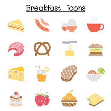 Düz renk biçimli kahvaltı simgesi