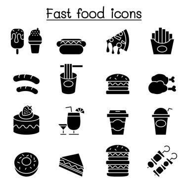 Fast food simgesi kabartma biçiminde ayarlandı