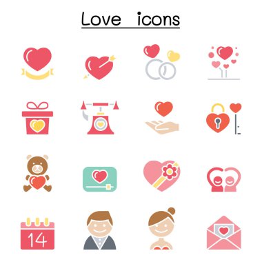 Düz renk biçimli aşk simgesi