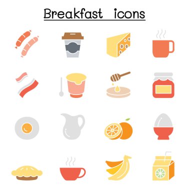 Düz renk biçimli kahvaltı simgesi