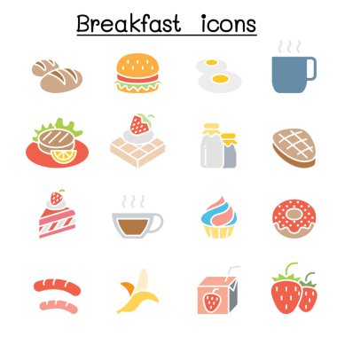 Düz renk biçimli kahvaltı simgesi