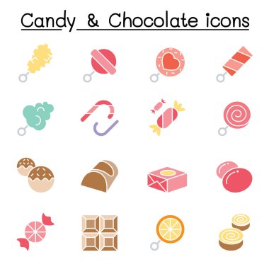 Şekerler ve şekerler düz renk olarak ayarlandı