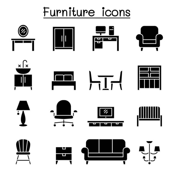 Иконка "Базовая мебель" в стиле глифа