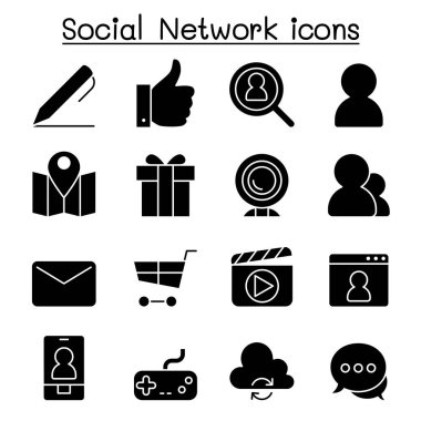 Sosyal Ortam ve Sosyal Ağ simgesi kabartma biçiminde ayarlandı