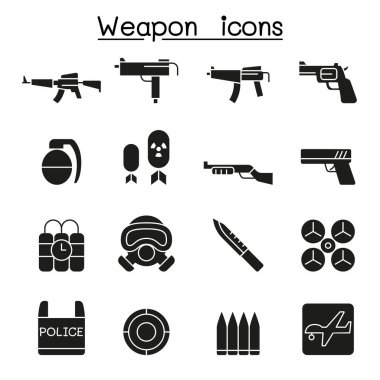 Silah ve Silah simgesi kabartma biçiminde ayarlandı