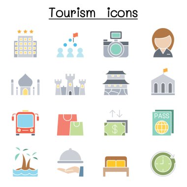 Turizm simgesi düz renk şeklinde ayarlandı