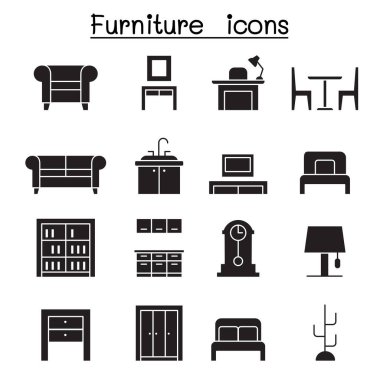 Mobilya simgesi kabartma biçiminde ayarlandı