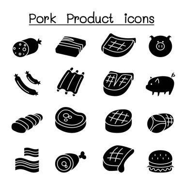 Domuz ve Domuz Ürün simgesi kabartma biçiminde ayarlandı