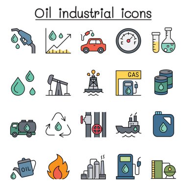 Yağ sanayi simgesi renk çizgisi biçiminde ayarlandı