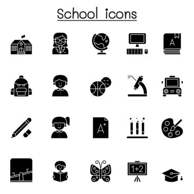 Okul ve Eğitim simgesi kabartma biçiminde ayarlandı