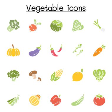 Düz renkli stlye ile sebze simgesi
