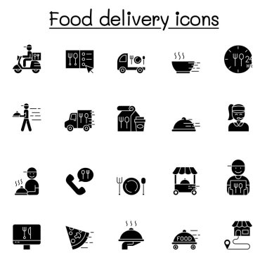 Gıda dağıtım simgesi kabartma biçiminde ayarlandı