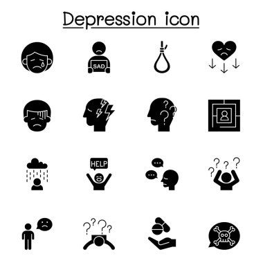 Depresyon simgesi kabartma biçiminde ayarlandı