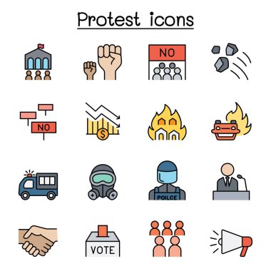 Renk çizgisi biçiminde protesto ve kaos simgesi