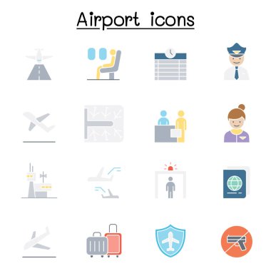 Havalimanı ve havacılık simgesi düz renk olarak ayarlandı