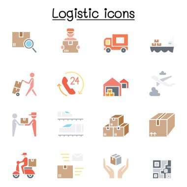 Lojistik ve Teslim simgesi düz renk biçiminde ayarlandı