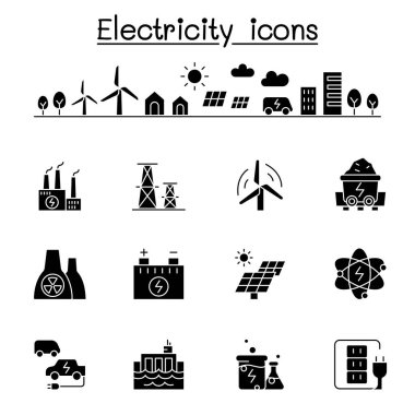 Elektrik simgesi kabartma biçiminde ayarlandı