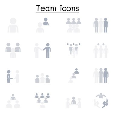 Takım çalışması, takım, düz renk ayarlı insanlar simgesi
