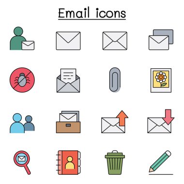 E- posta simgesi renk çizgisi biçiminde ayarlandı