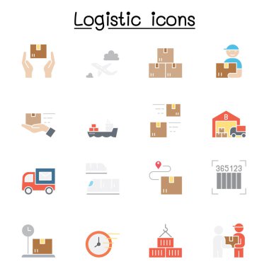 Düz renk biçiminde lojistik simge ayarlandı