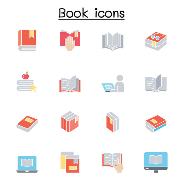 Иконка книги в плоском цветовом стиле