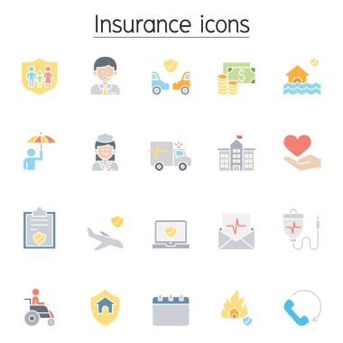 sigorta simgeler düz renk stili ayarla