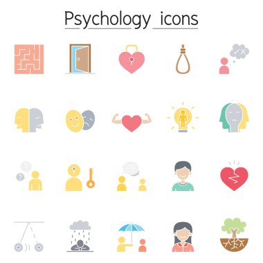 Düz renkli stlye ile psikoloji simgesi